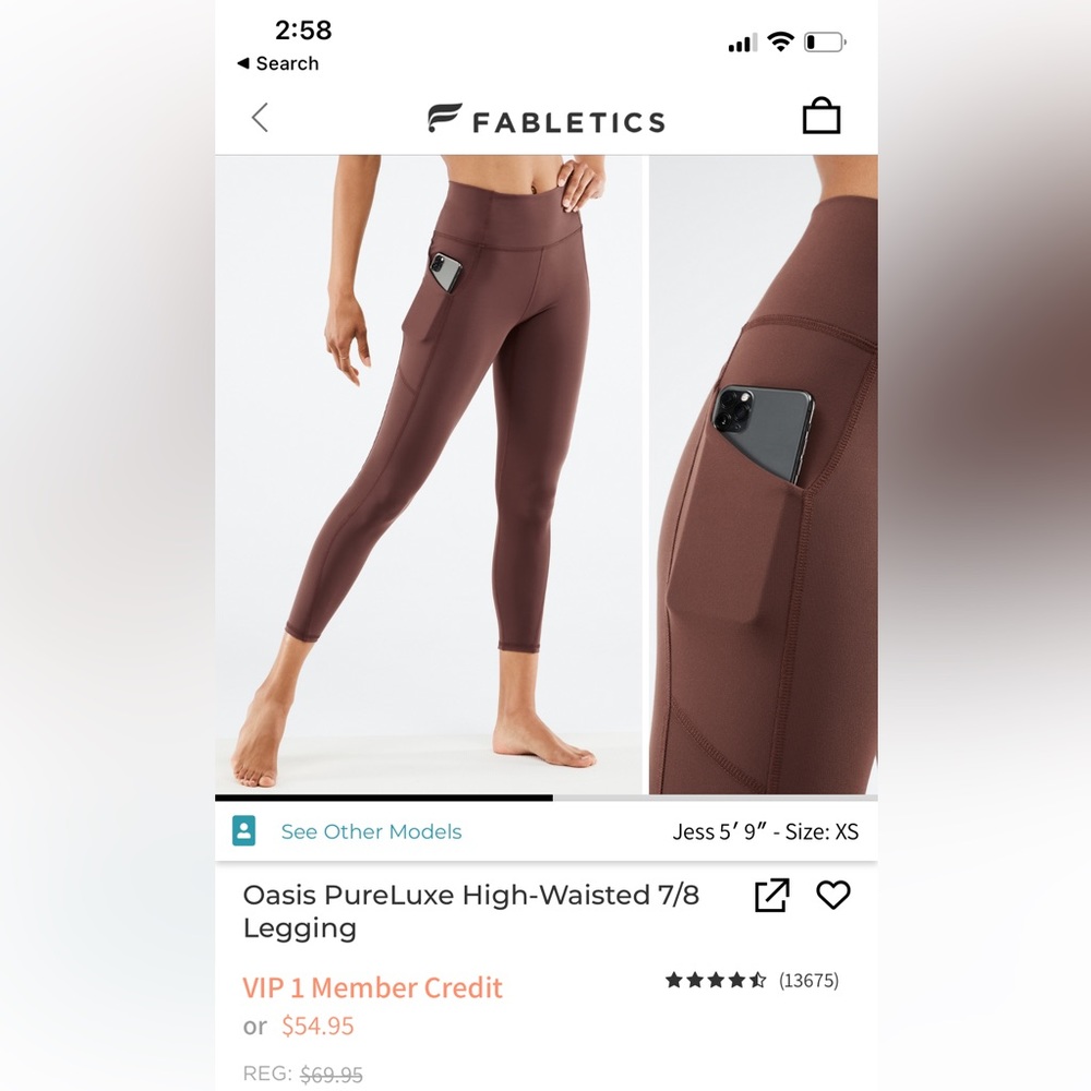 Fabletics high wasted 7/8 leggings